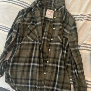 MOSSIMO hunter green plaid shirt